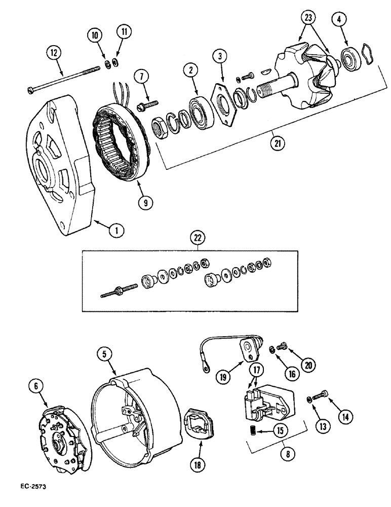 Схема запчастей Case IH 633 - (4-140) - ALTERNATOR (04) - ELECTRICAL SYSTEMS