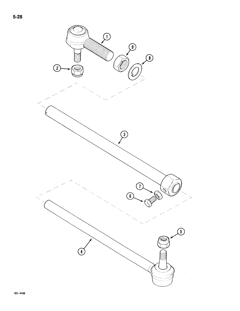 Схема запчастей Case IH 395 - (5-028) - TIE RODS, ADJUSTABLE FRONT AXLES, SWEPT BACK AXLES (05) - STEERING