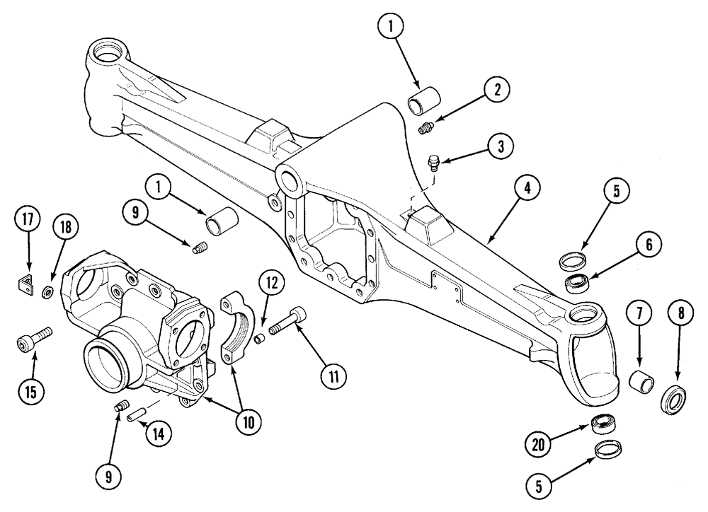 Схема запчастей Case IH 5230 - (5-026) - MFD FRONT AXLE HOUSING (05) - STEERING