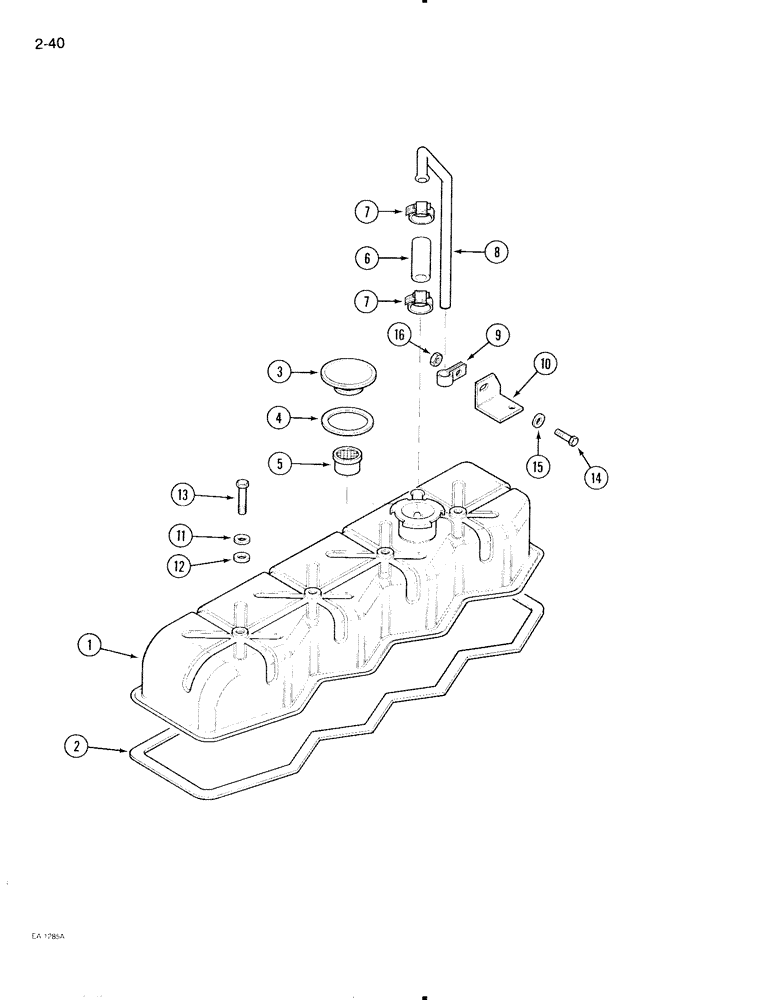 Схема запчастей Case IH 695 - (2-40) - VALVE HOUSING COVER (02) - ENGINE