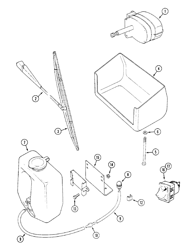 Схема запчастей Case IH 1294 - (4-82) - WINDSHIELD WIPER AND WASHER, TRACTORS WITH CAB (04) - ELECTRICAL SYSTEMS