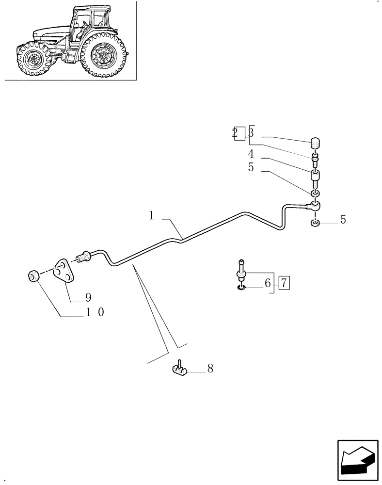 Схема запчастей Case IH MXM140 - (1.68.5[02]) - (VAR.316) CLASS 3 FRONT AXLE WITH BRAKE - BRAKE PIPING (05) - REAR AXLE