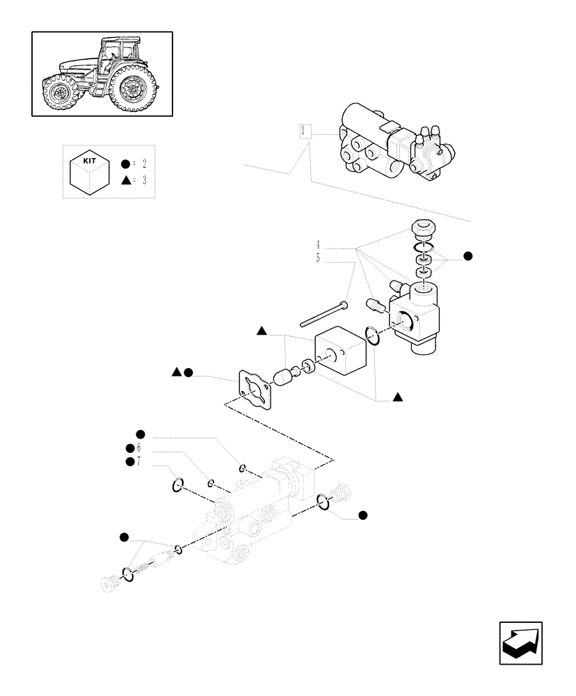 Схема запчастей Case IH MXM190 - (1.82.713/05A) - (VAR.414/1) TRAILER BRAKE BREAKDOWN VALVE FOR LOAD SENSING CLOSED CENTRE (CCLS) (07) - HYDRAULIC SYSTEM