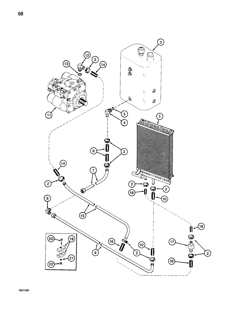 Схема запчастей Case IH 1680 - (058) - OIL COOLER SYSTEM, CORN AND GRAIN COMBINE, WITHOUT POWER GUIDE AXLE (35) - HYDRAULIC SYSTEMS