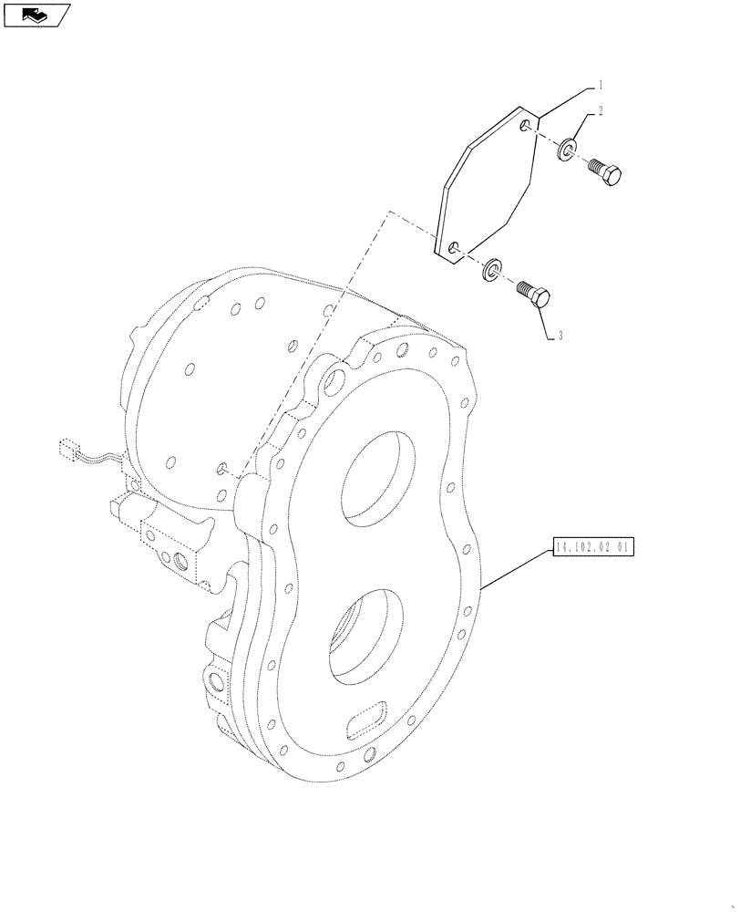 Схема запчастей Case IH QUADTRAC 600 - (14.102.02[02]) - HYDRAULIC PUMP DRIVE WITH PTO - AUXILIARY DRIVE COVER (14) - MAIN GEARBOX & DRIVE