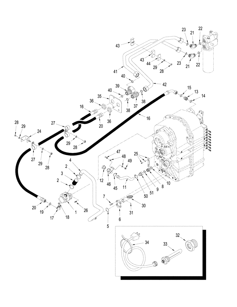 Схема запчастей Case IH STX275 - (06-11[04]) - TRANSMISSION - LUBRICATION, WITH POWER SHIFT TRANSMISSION, WITH ACCUSTEER, ASN JEE0104001 (06) - POWER TRAIN