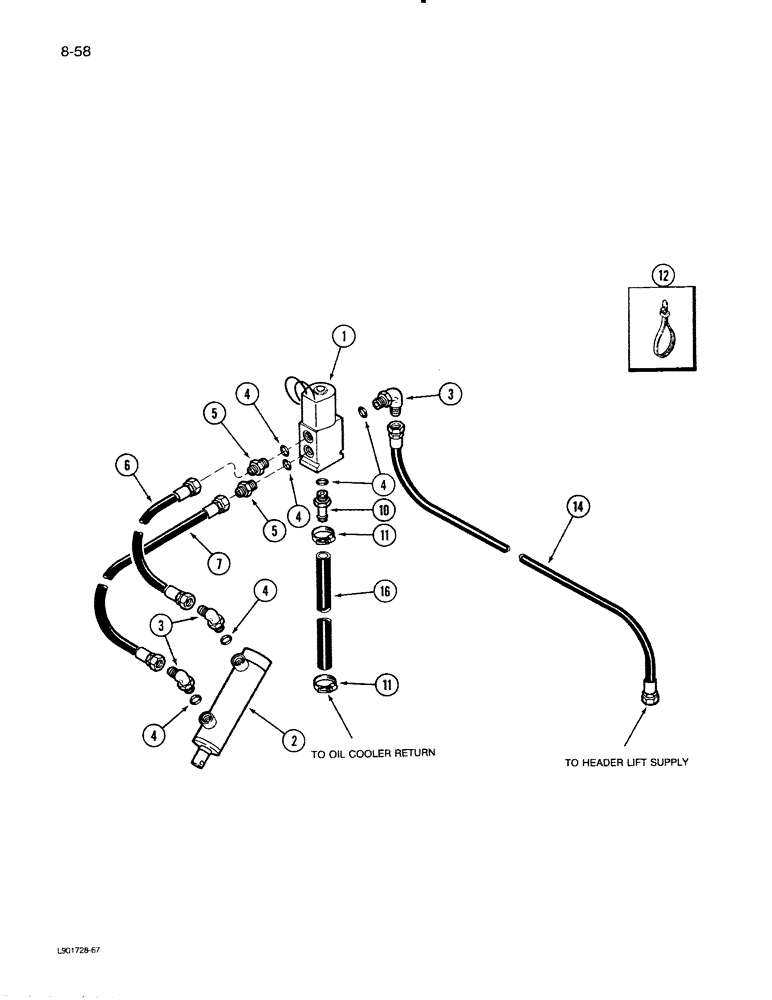 Схема запчастей Case IH 1620 - (8-58) - SEPARATOR CLUTCH SYSTEM, MODULAR CONTROLS (07) - HYDRAULICS