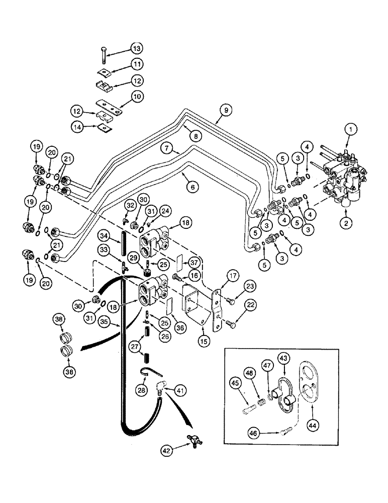 Схема запчастей Case IH 8920 - (8-040) - FIRST AND SECOND CIRCUIT REMOTE HYDRAULICS (08) - HYDRAULICS