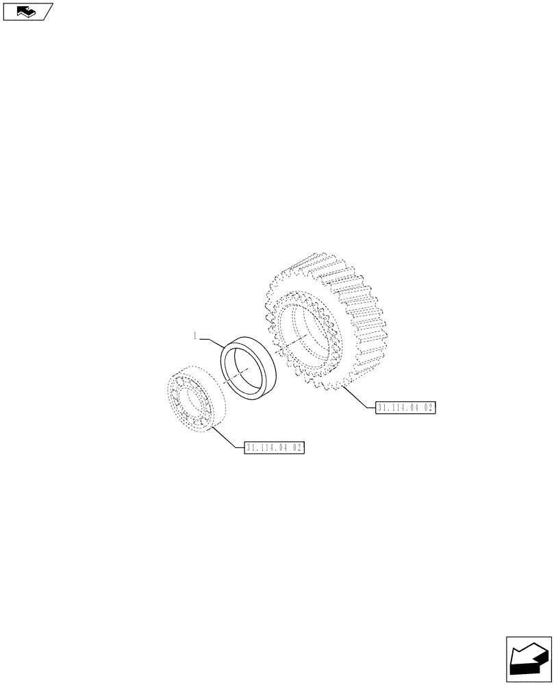 Схема запчастей Case IH PUMA 230 - (31.114.04[05]) - 4 SPEED ELECTRICALLY SHIFTABLE PTO 540/540E/1000/1000E - SHIMS (VAR.743349 / 743611) (31) - IMPLEMENT POWER TAKE OFF