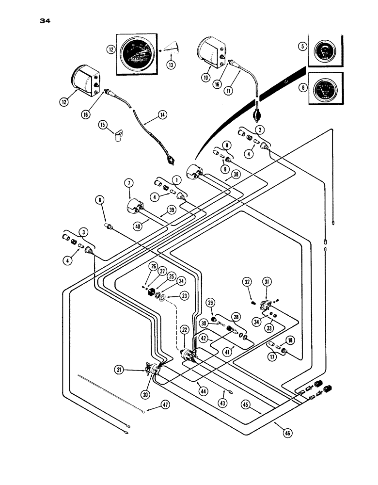 Схема запчастей Case IH 1030 - (034) - INSTRUMENTS AND WIRING (04) - ELECTRICAL SYSTEMS