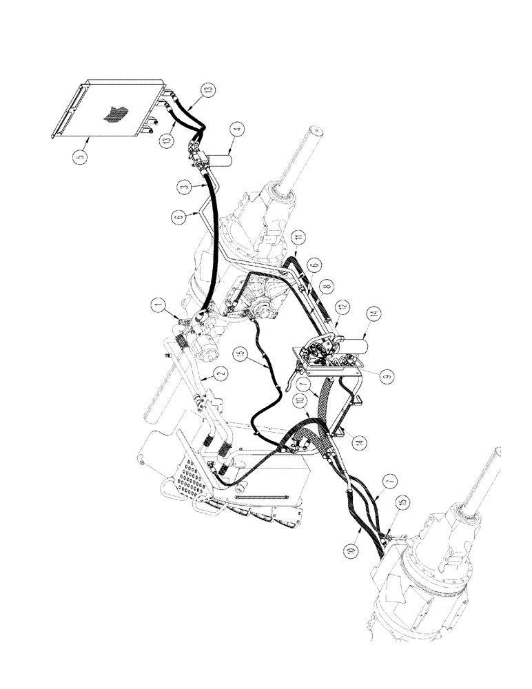 Схема запчастей Case IH STX275 - (01-04[02]) - PICTORIAL INDEX - AXLE LUBE CIRCUIT WITHOUT ACCUSTEER, ASN JEE0102001 (00) - PICTORIAL INDEX