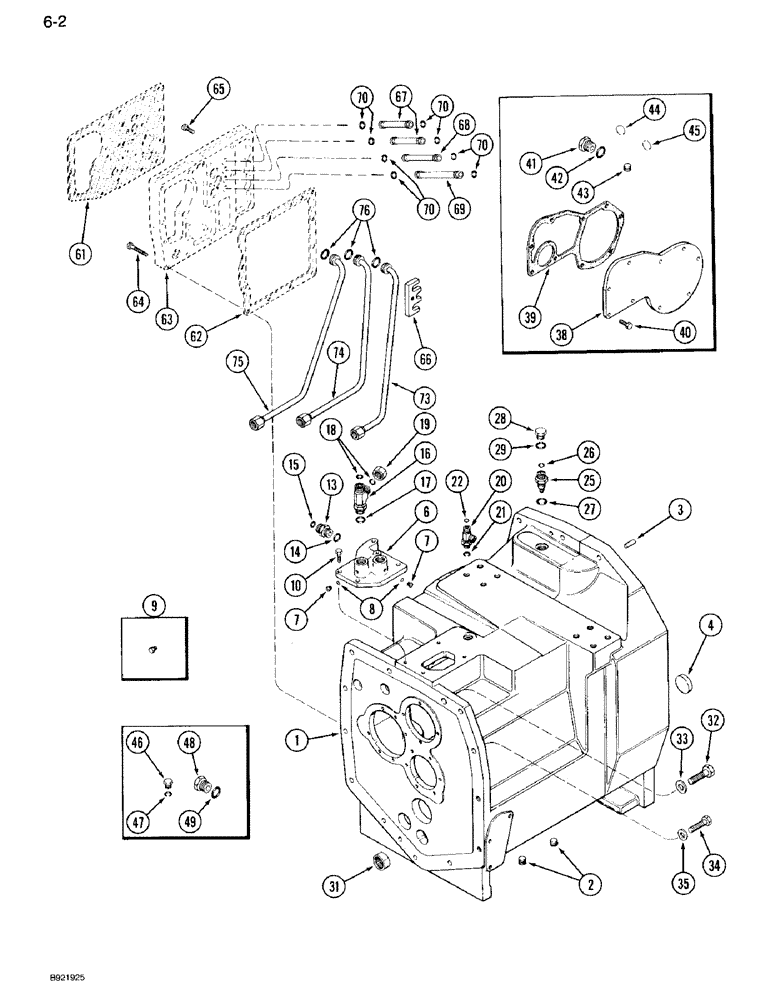 Схема запчастей Case IH 7110 - (6-002) - CLUTCH HOUSING, PRIOR TO TRANSMISSION SERIAL NUMBER AJB0055133 (06) - POWER TRAIN