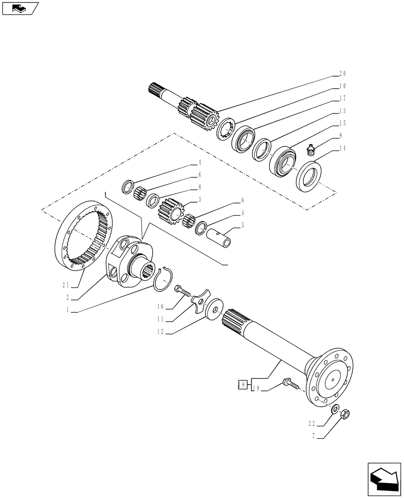 Схема запчастей Case IH PUMA 215 - (27.120.0201) - FINAL DRIVE, GEARS AND SHAFTS (27) - REAR AXLE SYSTEM