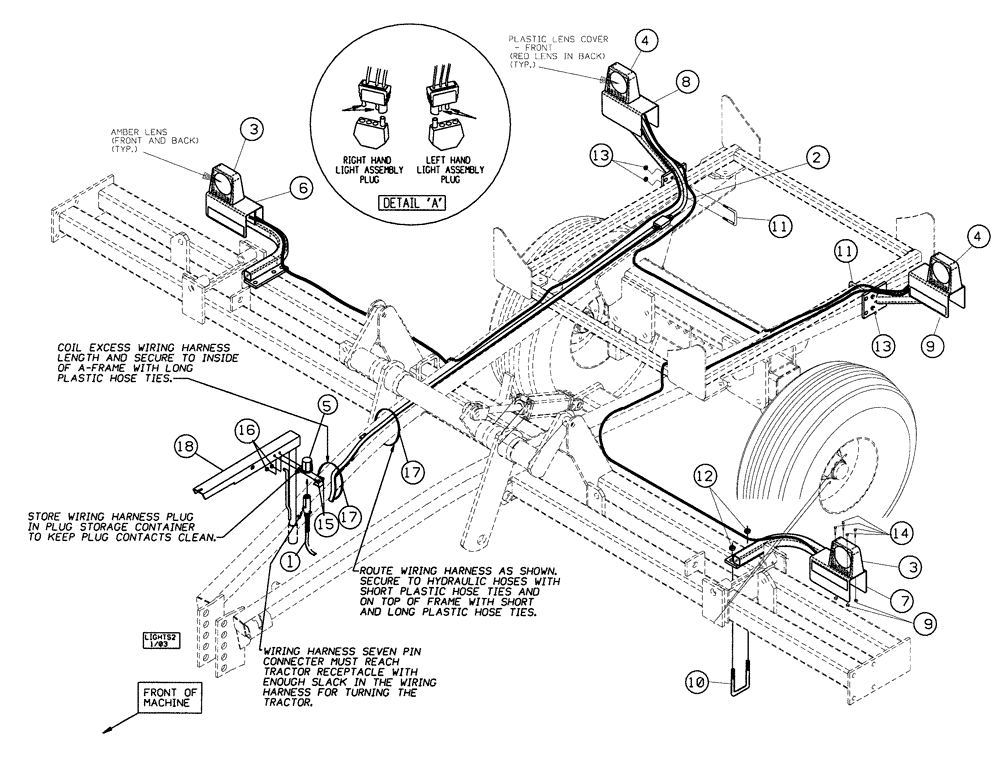 Схема запчастей Case IH 2800 - (55.404.01) - WARNING AND TAILLIGHT KIT (04) - ELECTRICAL SYSTEMS