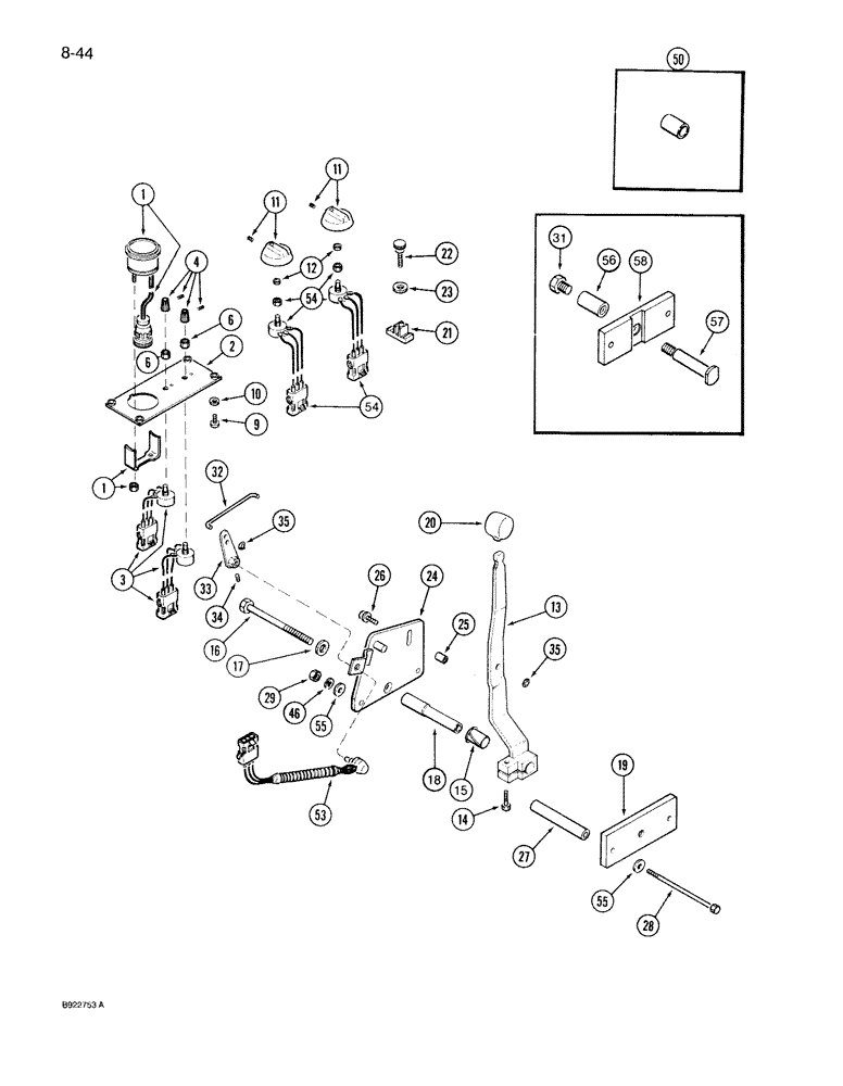 Схема запчастей Case IH 7140 - (8-044) - HITCH CONTROL (08) - HYDRAULICS