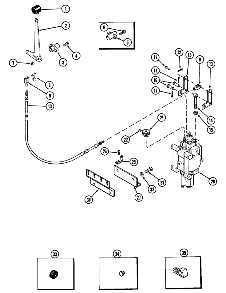 Схема запчастей Case IH 2090 - (8-392) - REMOTE HYDRAULICS, CONTROL LINKAGE, ONE CIRCUIT SYSTEM (08) - HYDRAULICS