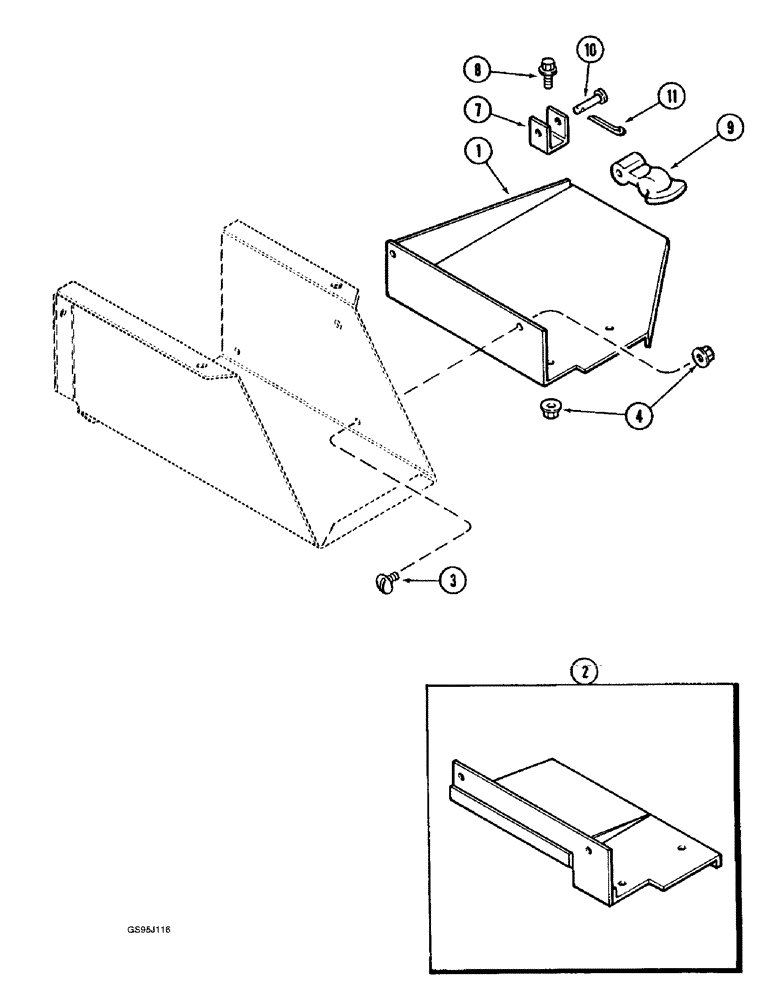 Схема запчастей Case IH 1682 - (9-178) - DRIVE SHIELD (09) - CHASSIS ATTACHMENTS