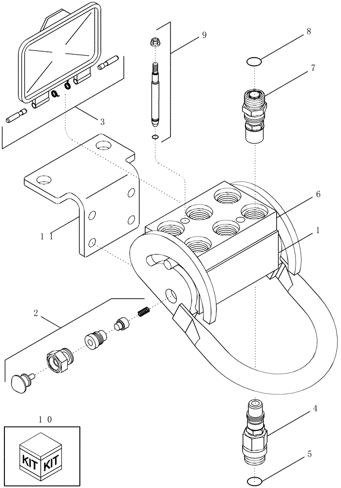 Схема запчастей Case IH LX156 - (08-09) - COUPLER - ONE LEVER QUICK CONNECT (08) - HYDRAULICS