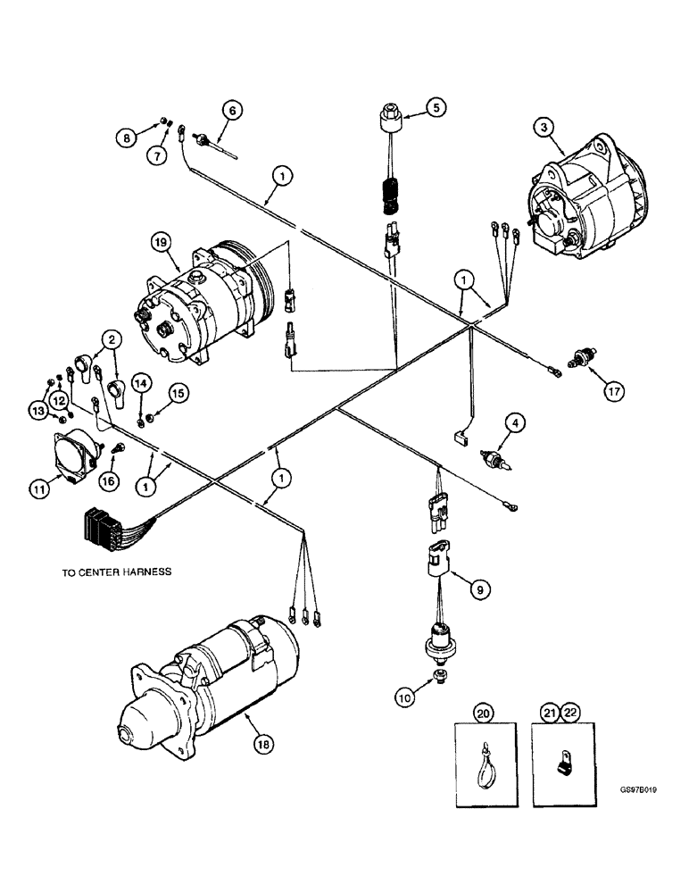 Схема запчастей Case IH 2144 - (4-10) - ENGINE HARNESS (06) - ELECTRICAL