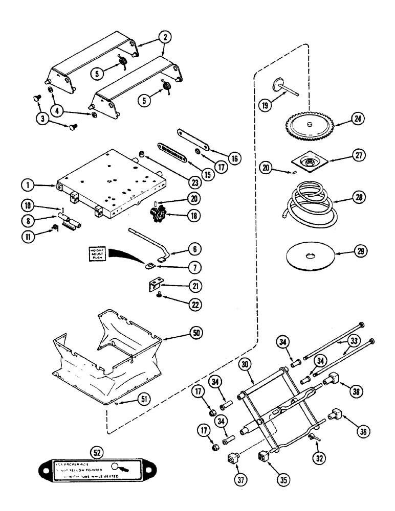 Схема запчастей Case IH 2290 - (9-516) - SWIVEL SEAT ASSEMBLY, SUSPENSION PARTS, LATE PRODUCTION (09) - CHASSIS/ATTACHMENTS