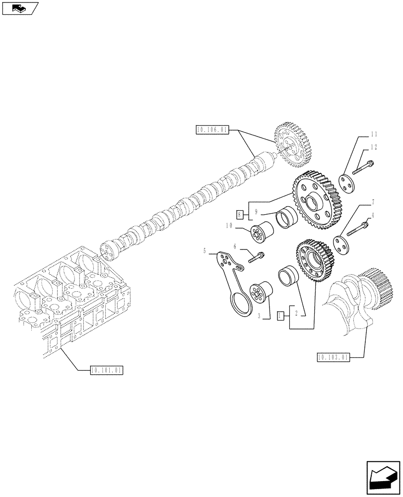 Схема запчастей Case IH F3BFE613C A006 - (10.106.05) - PULLEY - CRANHSHAFT (504053619) (10) - ENGINE