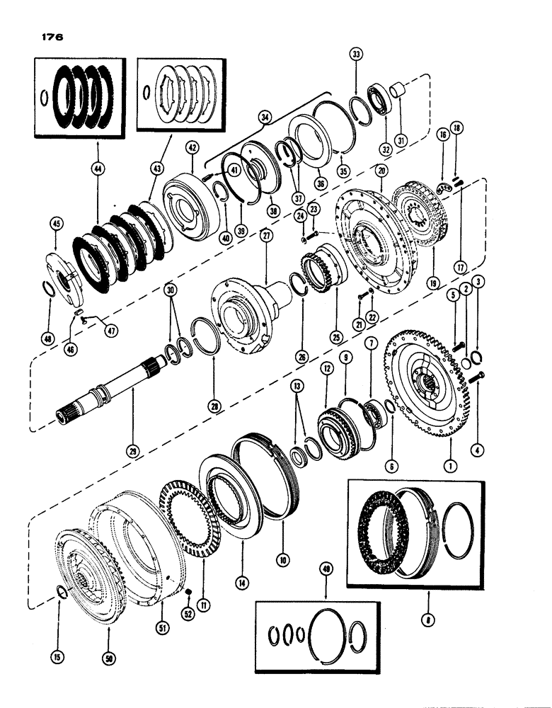 Схема запчастей Case IH 430 - (176) - CASE-O-MATIC, TORQUE CONVERTER PARTS, PRIOR TO S/N 8262800 (06) - POWER TRAIN