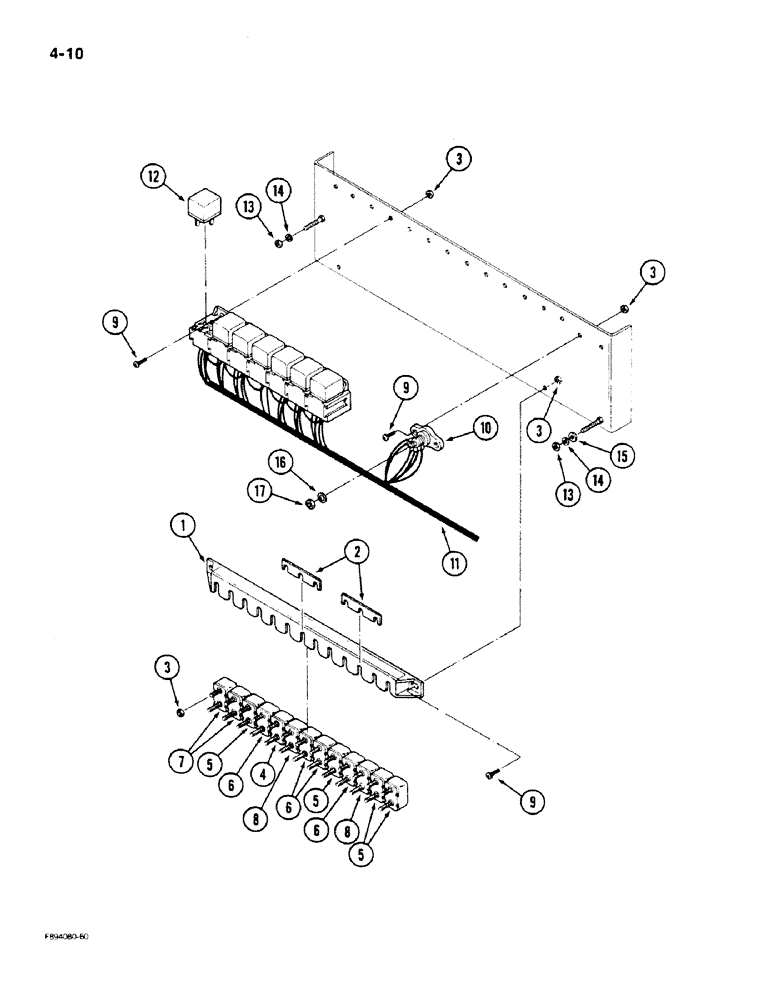 Схема запчастей Case IH 9180 - (4-10) - OVERHEAD CIRCUIT BREAKERS AND SOLENOIDS (04) - ELECTRICAL SYSTEMS