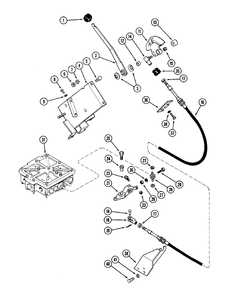 Схема запчастей Case IH 4690 - (6-156) - POWER SHIFT LINKAGE (06) - POWER TRAIN