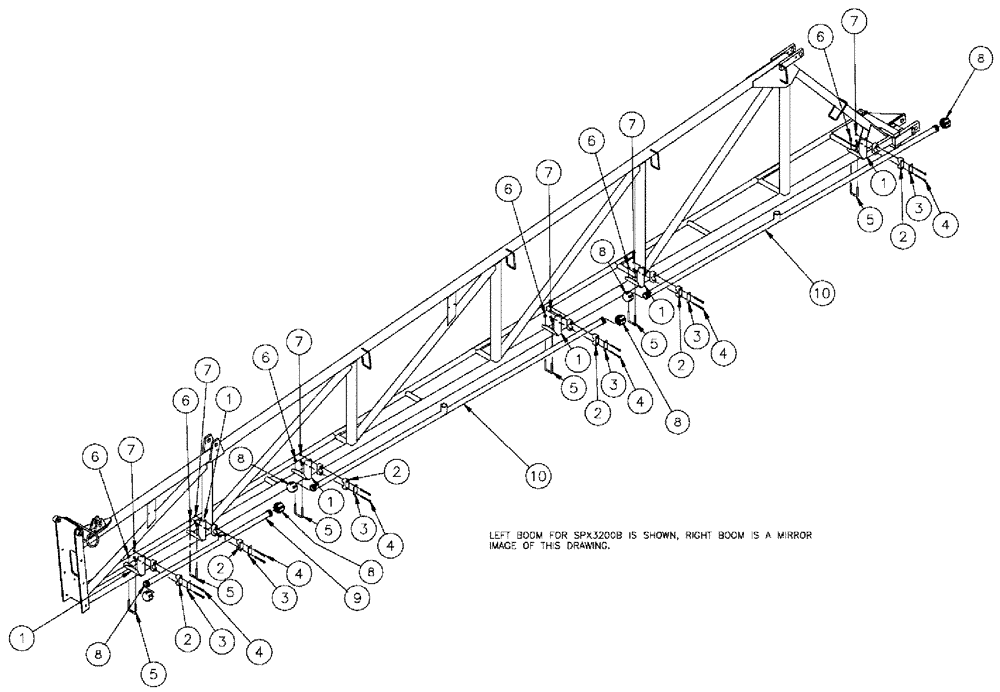 Схема запчастей Case IH SPX3310 - (09-042) - NOZZLE SPACING GRP, 5 & 6 MID, 20" Liquid Plumbing