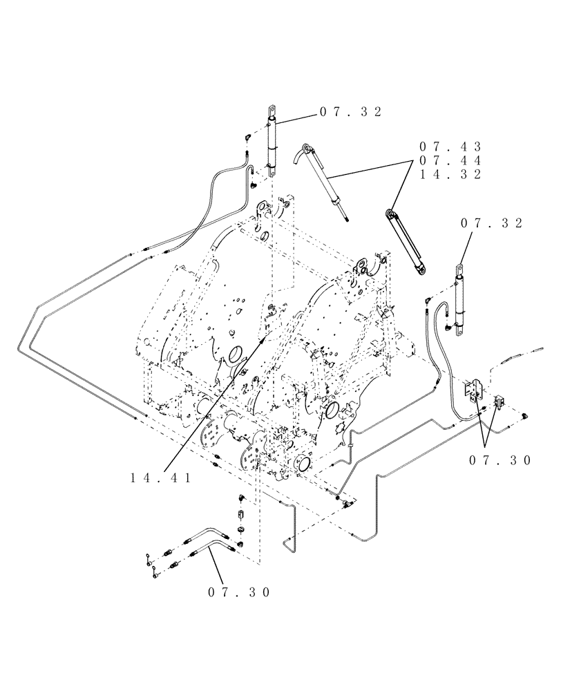 Схема запчастей Case IH RBX553 - (SECTION 07[RBX553]) - PICTORIAL INDEX, HYDRAULICS (00) - GENERAL