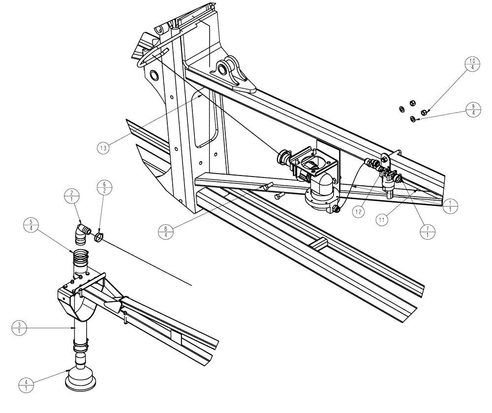 Схема запчастей Case IH SPX3310 - (09-057) - FOAM DROP GROUP, L.H. 80 Liquid Plumbing