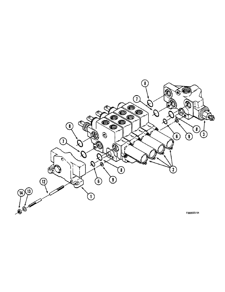 Схема запчастей Case IH STEIGER - (8-44) - HYDRAULIC REMOTE VALVE ASSEMBLY (08) - HYDRAULICS