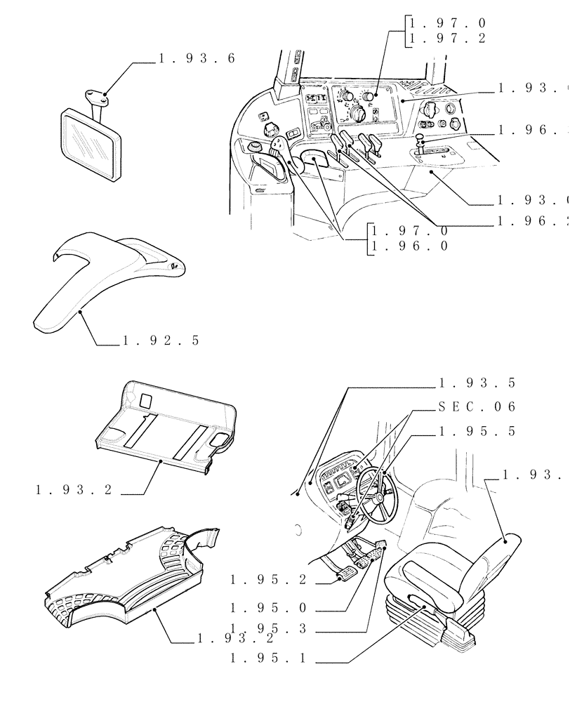 Схема запчастей Case IH PUMA 195 - (SEC. 10[02]) - DRIVERS COMPARTMENT (00) - GENERAL