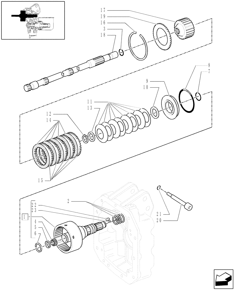 Схема запчастей Case IH MAXXUM 110 - (1.80.7[01]) - PTO CLUTCH - SHAFT CONTROL PTO ASSY AND CLUTCH PLATES (07) - HYDRAULIC SYSTEM