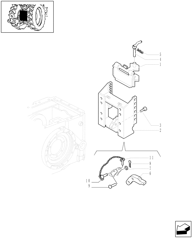 Схема запчастей Case IH MXU115 - (1.89.5) - (VAR.887) ROTARY HITCH SUPPORT ON PITON SKIDS (09) - IMPLEMENT LIFT