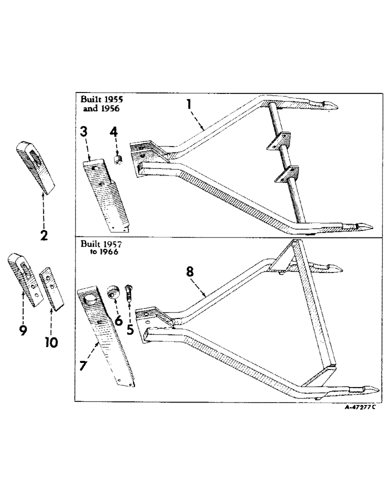 Схема запчастей Case IH 6 FARM - (A-09) - MAIN FRAME, SUBSOIL POINT AND STANDARD, FOR 2CK-FTC1, 2C-F1 AND NUMBER ONE SUBSOILERS 