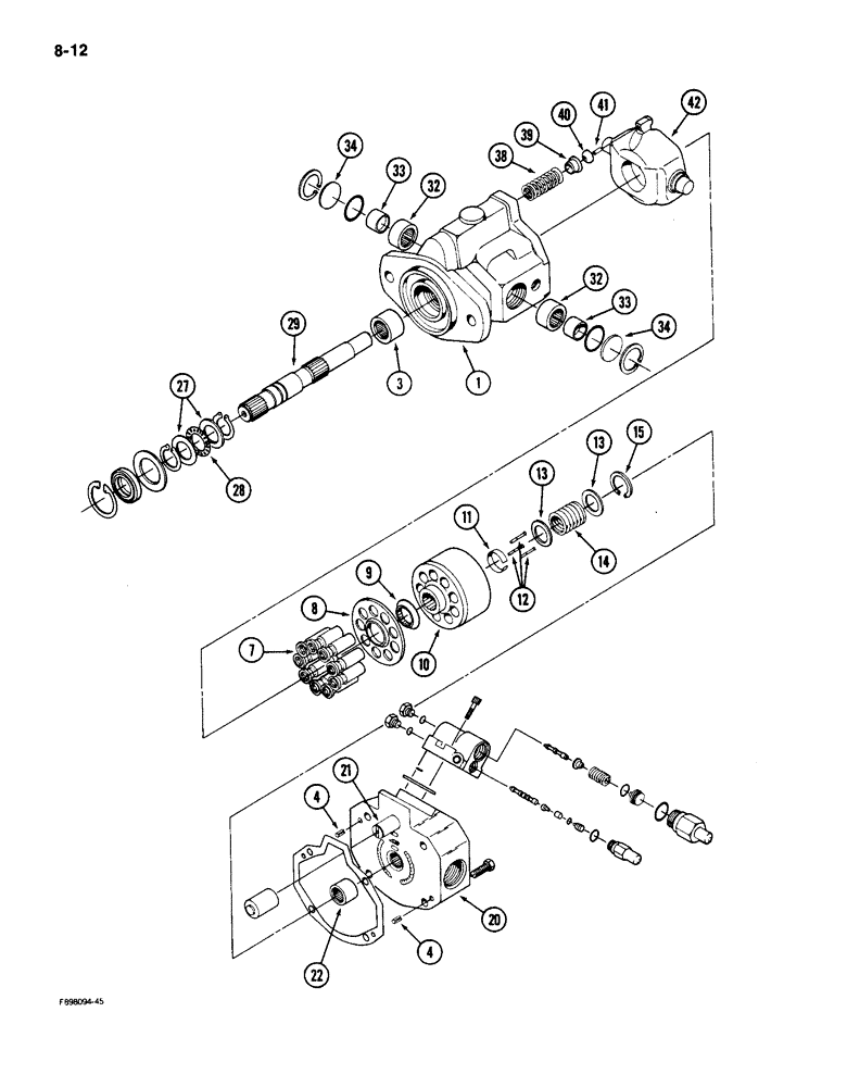 Схема запчастей Case IH 9150 - (8-12) - HYDRAULIC PISTON PUMP ASSEMBLY (08) - HYDRAULICS