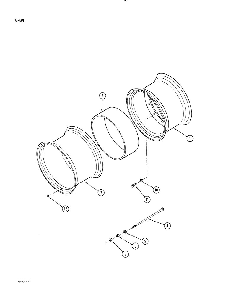 Схема запчастей Case IH STEIGER - (6-84) - WHEELS, WITH SPACER BAND DUALS (06) - POWER TRAIN