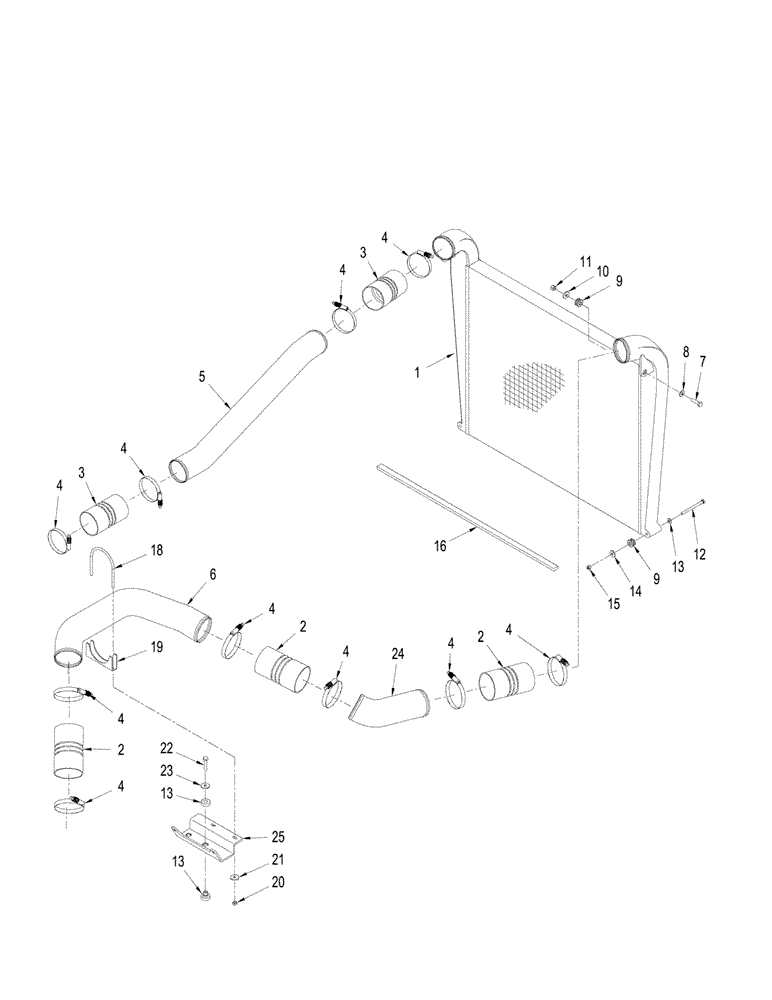 Схема запчастей Case IH STEIGER 535 - (02-14) - AIR COOLER MOUNTING, STEIGER 535 (02) - ENGINE