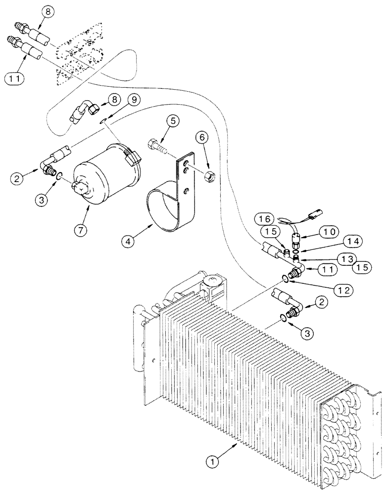 Схема запчастей Case IH 2344 - (09G-23) - HEATER - AIR CONDITIONING - RECEIVER-DRYER SYSTEM - BSN JJC0174359 (10) - CAB & AIR CONDITIONING