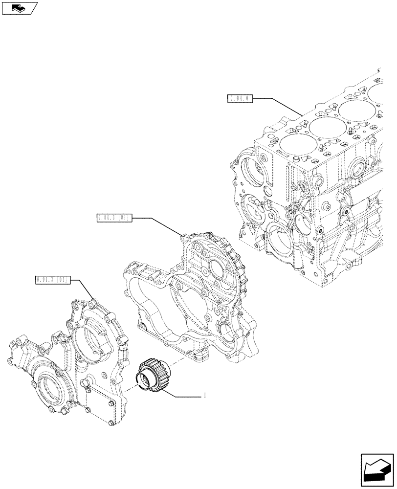 Схема запчастей Case IH F5AE5484C A001 - (0.35.0) - POWER TAKE OFF (10) - ENGINE