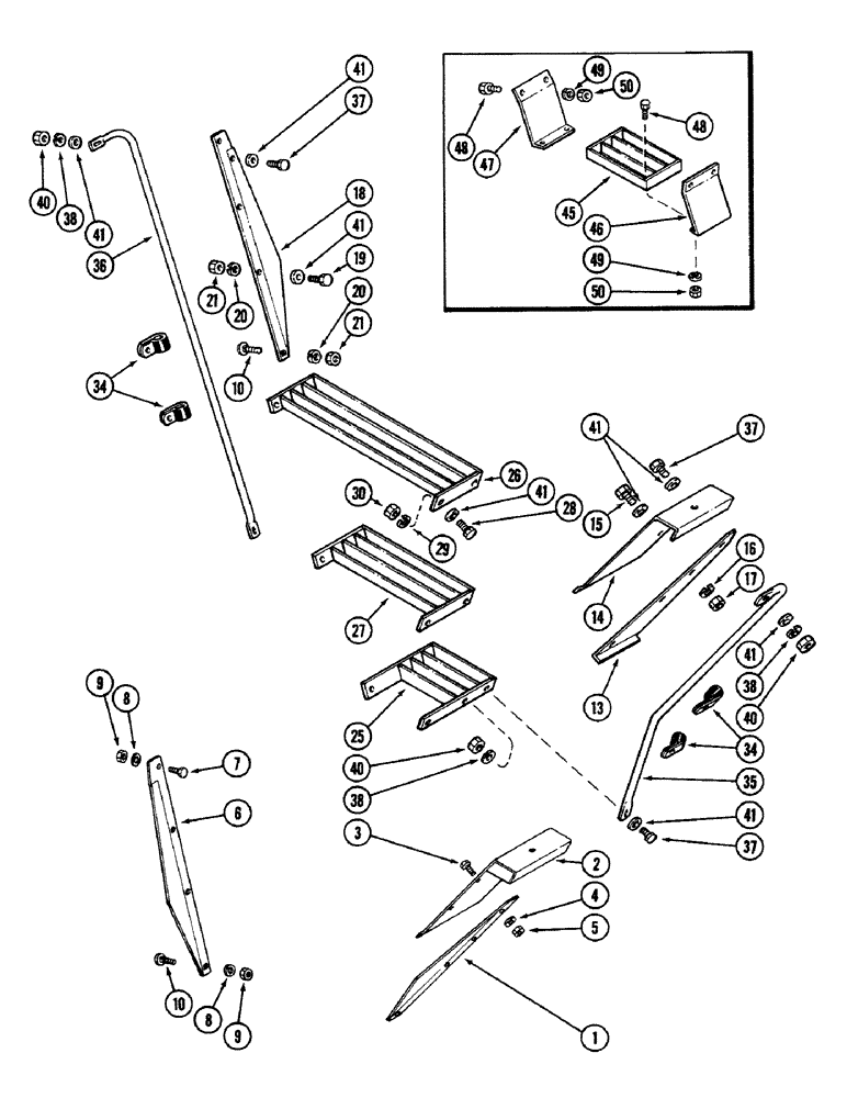 Схема запчастей Case IH 4694 - (9-398) - WHEEL GUARDS, STEPS AND HAND RAILS (09) - CHASSIS/ATTACHMENTS