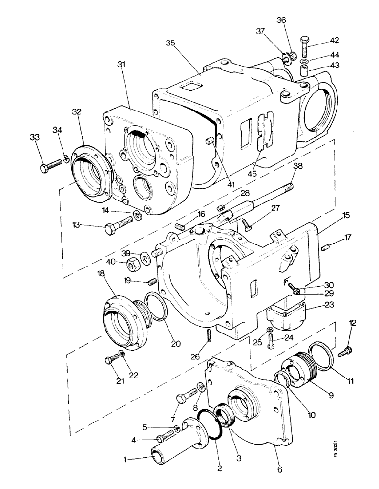 Схема запчастей Case IH 1490 - (D04-1) - GEARBOX CASE, POWER SHIFT (03) - POWER TRAIN