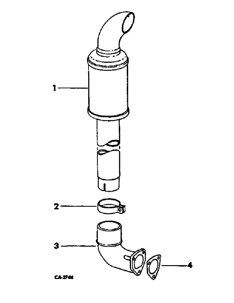 Схема запчастей Case IH 815 - (E-11B) - FUEL SYSTEM, MUFFLER AND CONNECTIONS, COMBINES WITH DUAL EXHAUST NOT HAVING EXHAUST PIPE (02) - FUEL SYSTEM