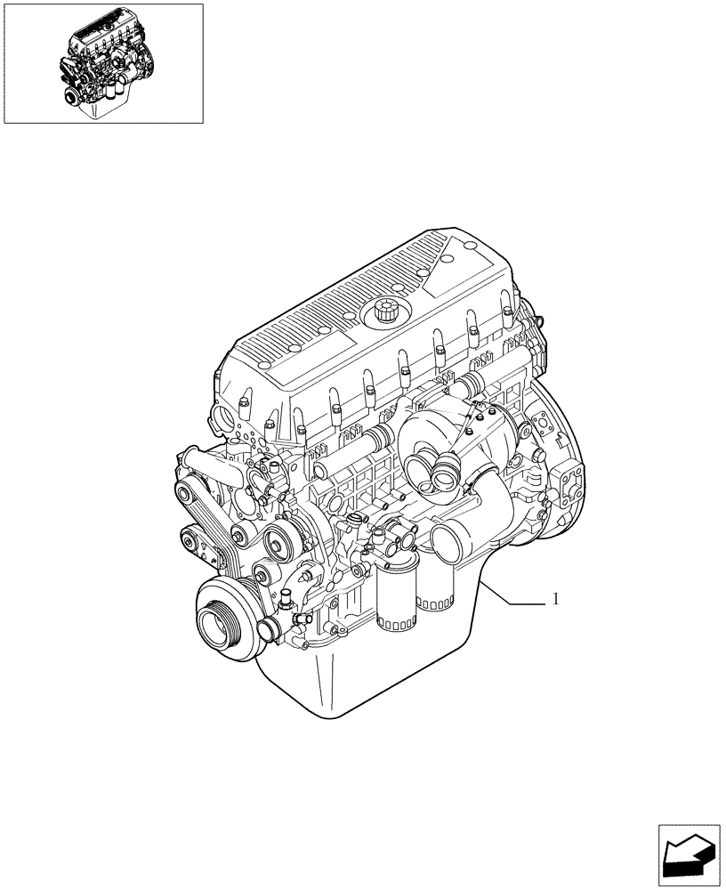 Схема запчастей Case IH F3BE0684E B003 - (0.02.1[01]) - ENGINE ASSY (504082367) 