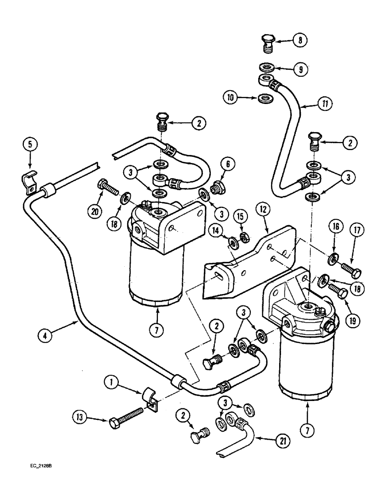 Схема запчастей Case IH 3220 - (3-004) - FUEL FILTERS AND CONNECTIONS, (3220) (03) - FUEL SYSTEM