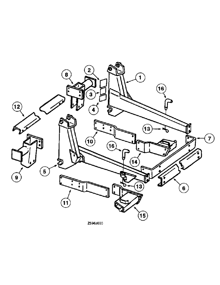 Схема запчастей Case IH 2350 - (3-14) - FRAME AND BRACKETS, WHITE TRACTORS 