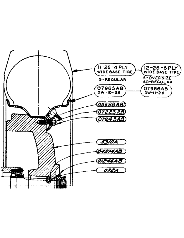 Схема запчастей Case IH SO-SERIES - (067) - REAR WHEELS FOR PNEUMATIC FARM TIRES, S, SC, SO (06) - POWER TRAIN