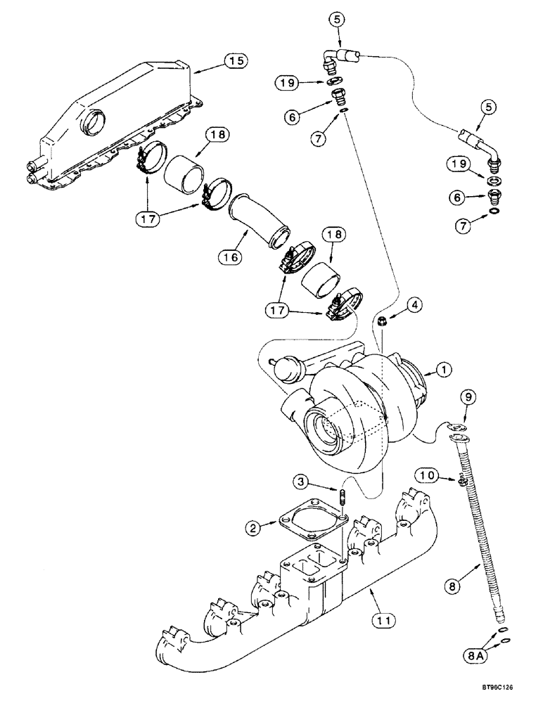 Схема запчастей Case IH 2188 - (2-29A) - TURBOCHARGER SYSTEM, 6TA-830 EMISSIONS CERTIFIED ENGINE, COMBINE P.I.N. JJC0191483 AND AFTER (01) - ENGINE