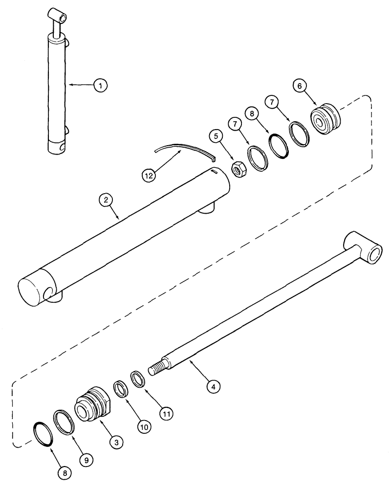 Схема запчастей Case IH 2155 - (8-66) - BASKET DOOR CYLINDER (07) - HYDRAULICS